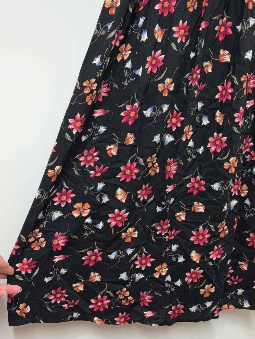 Vintage Petite Impressions Floral Smocked Bodice Midi Dress - Picture 4 of 6
